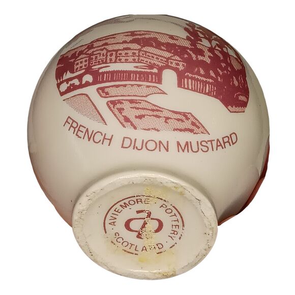 Crown Devon Ceramic Dijon Mustard Pot Made for Fortnum & Mason Cream Pink Design - Picture 3 of 9